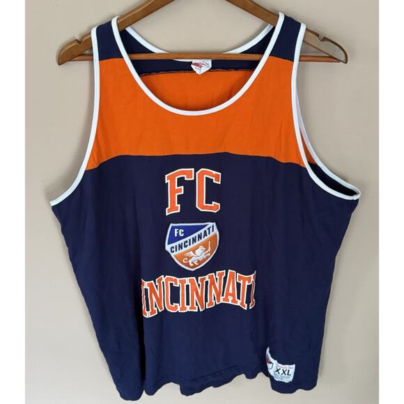 Men’s Mitchell And Ness FC CINCINNATI Blue Team Logo Tank Top XXL - Picture 1 of 4